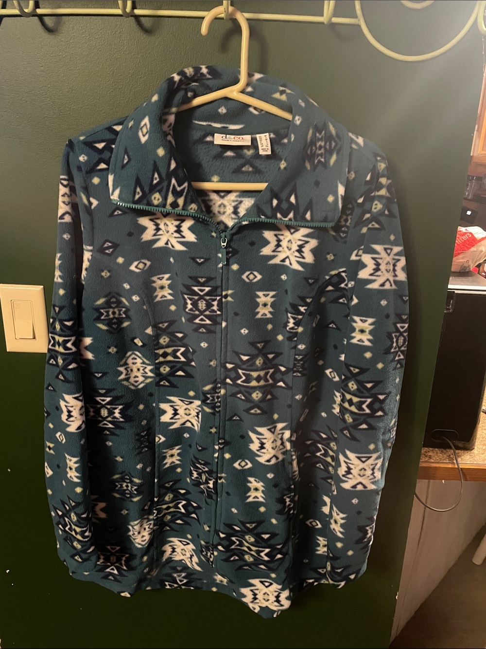 D&CO. Teal Aztec Zip-Front Fleece Jacket - Women